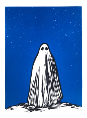 'Boo, Forever' linocut print