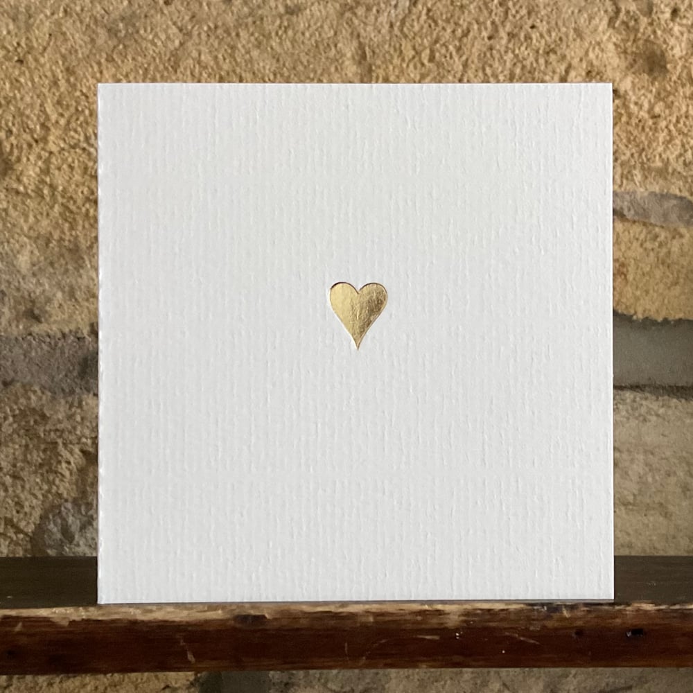 Image of GOLD FOILED HEART GREETING CARD