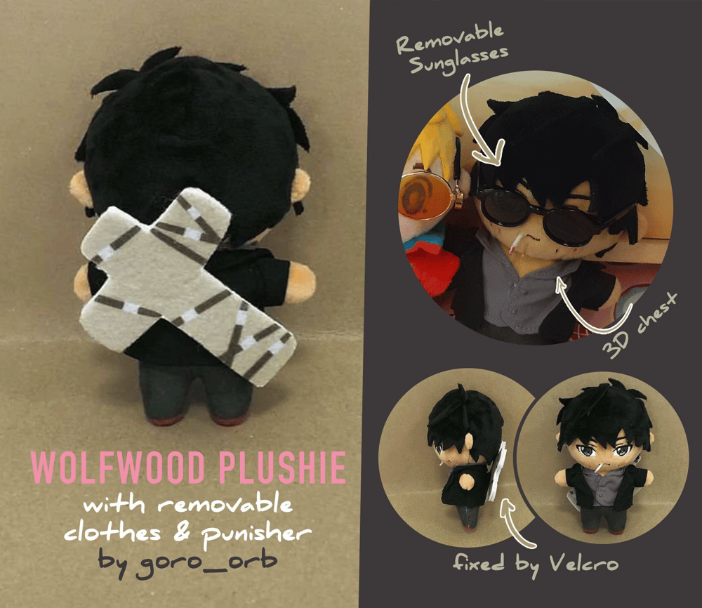 Wolfwood plushie 15cm removable cloak Nai Trigun Stampede