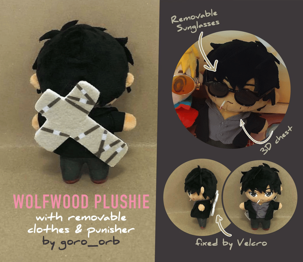 Wolfwood plushie 15cm removable cloak Nai Trigun Stampede