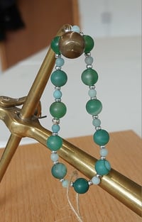 Green banded Agate and Amazonite bracelet.