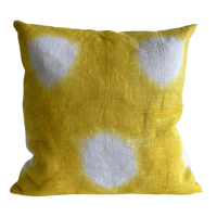 Image 2 of cushion cover yellow dots