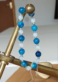 Blue banded Agate and Opalite bracelet