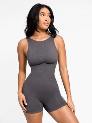 Round Neck Seamless Sexy U Back Shape Shapewear with Removable Cups