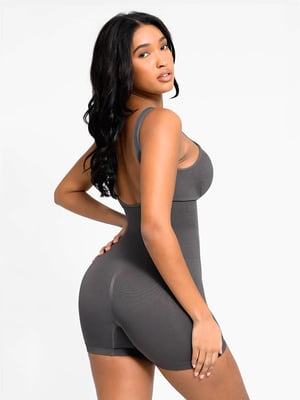Round Neck Seamless Sexy U Back Shape Shapewear with Removable Cups