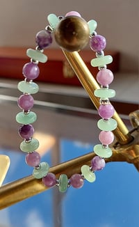 Lepidolite and Green Aventurine bracelet