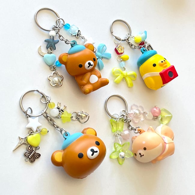 rilakkuma world plush keychains