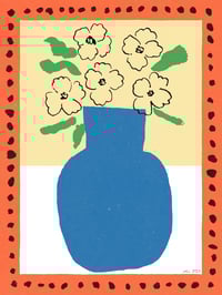 Image 1 of Pivoines et vase bleu
