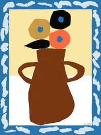 Image 1 of Pavots et vase brun