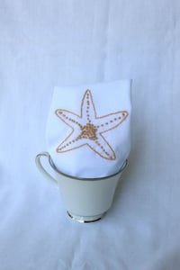 Image of Starfish Hand Embroidered Handkerchief