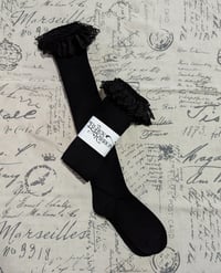 Image 1 of Solid Black Embroidered Lace OTKs