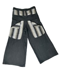 Image 1 of Wide Leg Double Pocket Deterioration Pants With Striped Linen