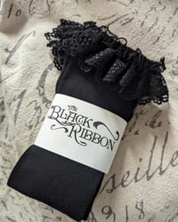 Image 1 of Solid Black Embroidered Lace OTKs