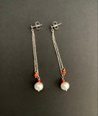 Image 1 of Ariel in Sterling Silver with Vintage Italian Coral and Ivory Pearls – One of a Kind