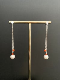 Image 3 of Ariel in Sterling Silver with Vintage Italian Coral and Ivory Pearls – One of a Kind