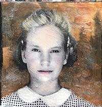 Image 1 of Chunky mixed media portrait painting on canvas 