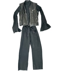 Image 1 of Matracia Jumpsuit with Repurposed Leather Vest
