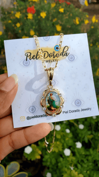 Image 2 of 18k Oval Guadalupe and Saint Jude Necklaces 