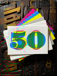 Image 1 of 50th birthday | letterpress card