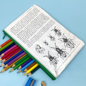 Image of Beetle Metamorphosis Book Page Pencil Case