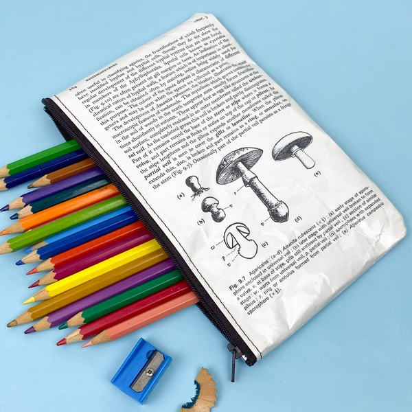 Image of Mushroom Book Page Pencil Case