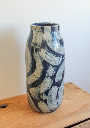 Image of Navy Blue & White Vase