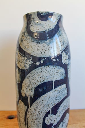 Image of Navy Blue & White Vase