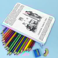 Image 1 of Elizabeth and Mr Darcy Pride and Prejudice Book Page Pencil Case, Jane Austen