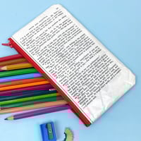 Image 2 of Pride and Prejudice Book Page Pencil Case, Jane Austen, Red