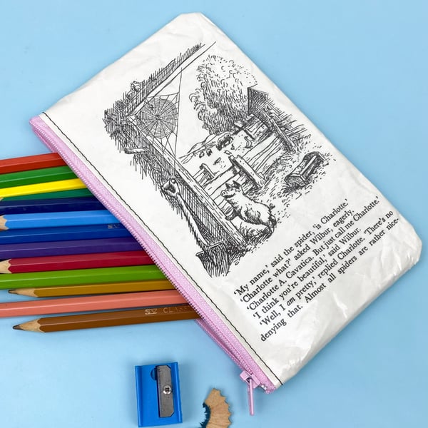 Image of Charlotte’s Web Book Page Pencil Case