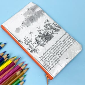 Image of James and the Giant Peach Book Page Pencil Case, Roald Dahl