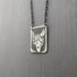 Sterling Silver Rectangle Cat Necklace Image 2