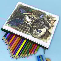 Image 1 of Jabberwocky, Alice in Wonderland Book Page Pencil Case 