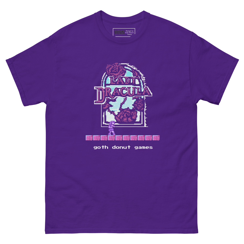 Image of Lady Dracula Title Screen Tee by Goth Donut Games