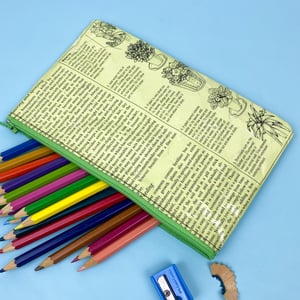 Image of Flowering Houseplants Book Page Pencil Case