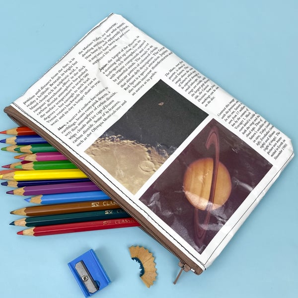 Image of Planet Facts Book Page Pencil Case