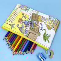 Image 1 of Magic School Bus Book Page Pencil Case, Dinosaurs 
