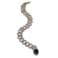 Sterling Silver Chainmaille Bracelet - Olivia Weave with Gemstone Clasp
