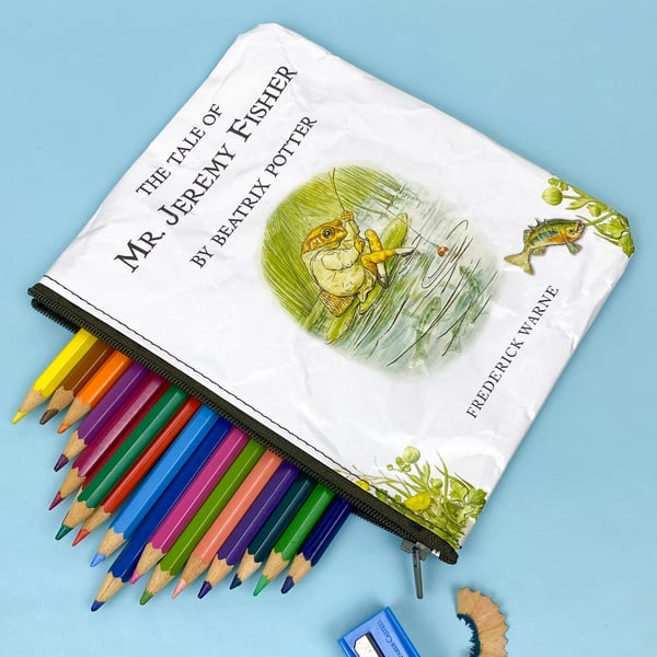 Image of Jeremy Fisher Book Page Pencil Case, Beatrix Potter