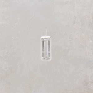 Image of White Topaz rectangular cut silver necklace