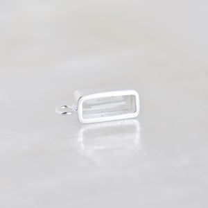 Image of White Topaz rectangular cut silver necklace