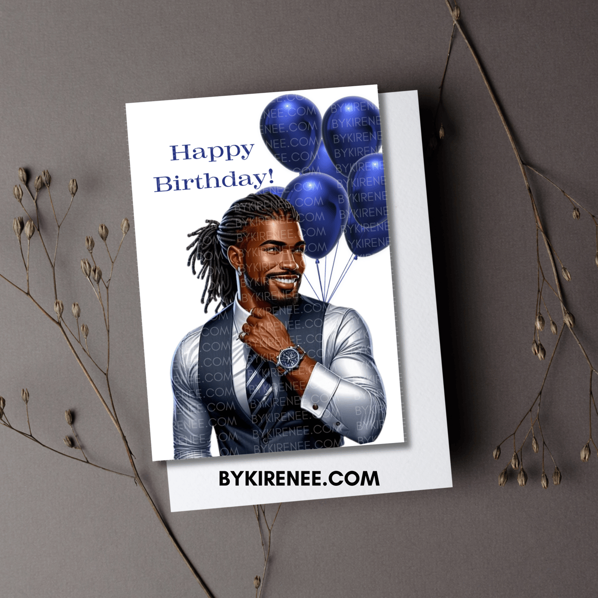 Image of "Happy Birthday" Greeting Card (Male) 