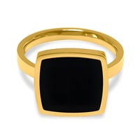 Image 2 of Gold Square Top Onyx Ring