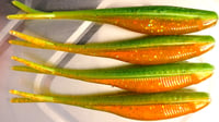 4" Shad Pearl green/Orange 8 baits per pack