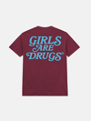 GIRLS ARE DRUGS® TEE - MAROON / CAROLINA BLUE