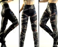 Image 1 of #1 BLOOD STAIN SPIKED LEGGINGS