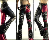 Image 1 of #2 RED/BLACK LACE UP O-RING FLARES