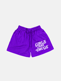 GIRLS ARE DRUGS® MESH SHORTS - PURPLE
