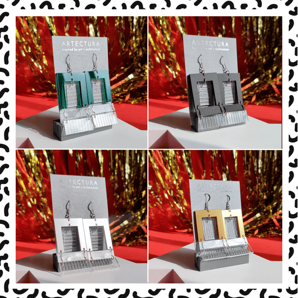 Image of Villa Savoye Arch Drop Architectural Acrylic Earrings