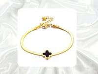 Image 2 of Gold Four Leaf Clover Bracelet